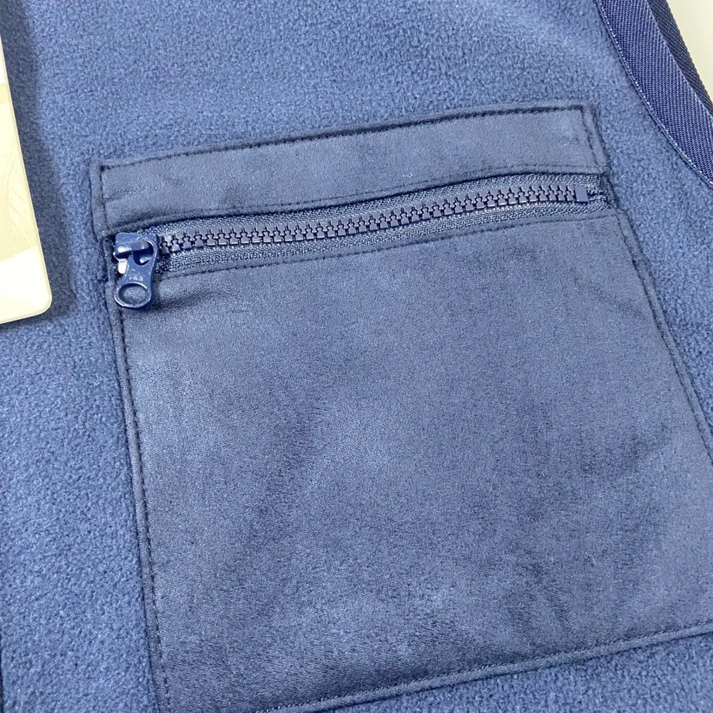 Tommy Bahama Men's L Olypmic Bay Fleece‎ Vest Navy Blue Full Zip Sherpa Lined